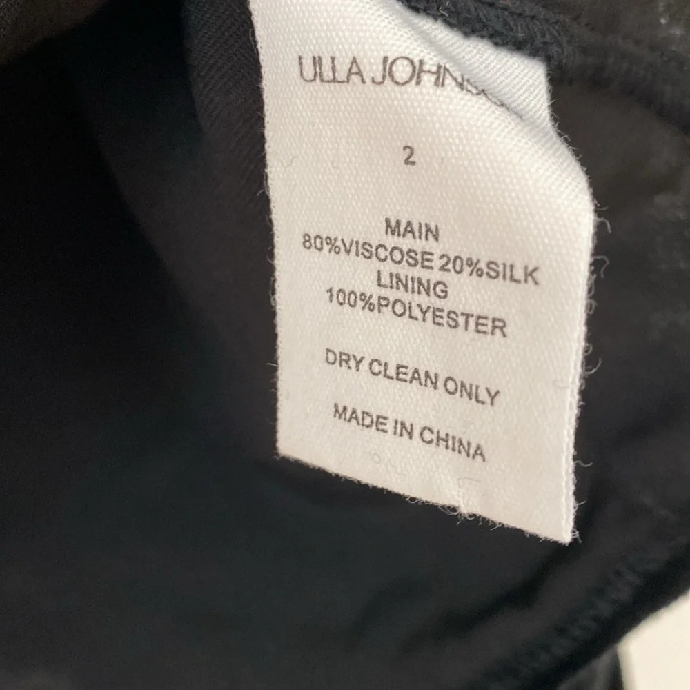 Ulla Johnson Marlene Velvet‎ Blouse Black Size 2 Noir